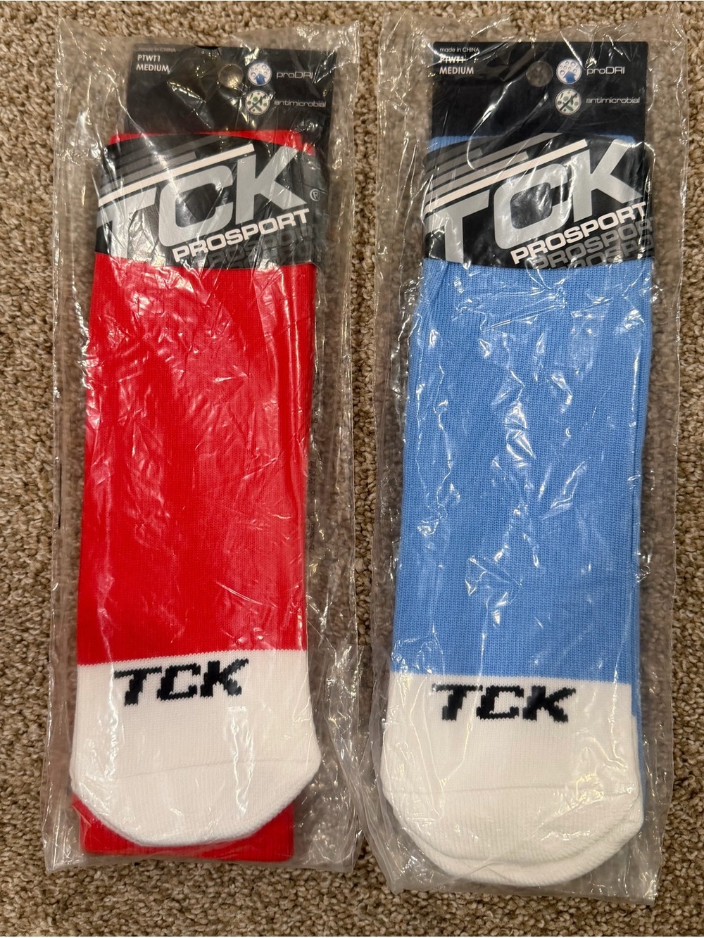 TCK ProSport Women's Athletic Softball Socks - Scarlet & Columbia Blue Medium
